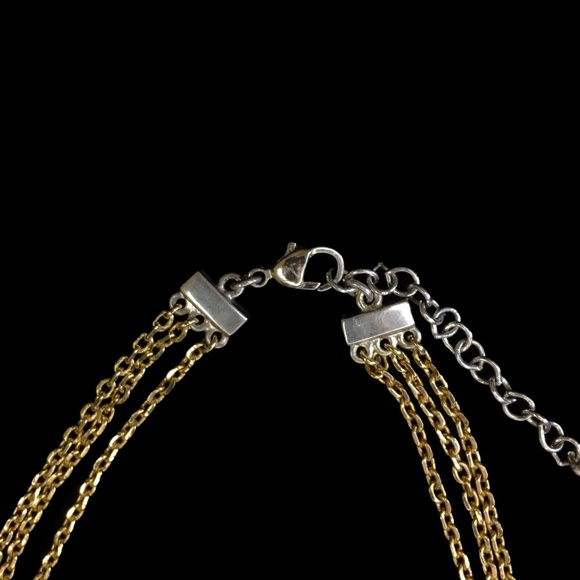 Vintage Napier Two Tone 3 Strand Chain Necklace - Picture 4 of 8